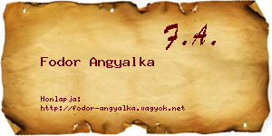 Fodor Angyalka névjegykártya